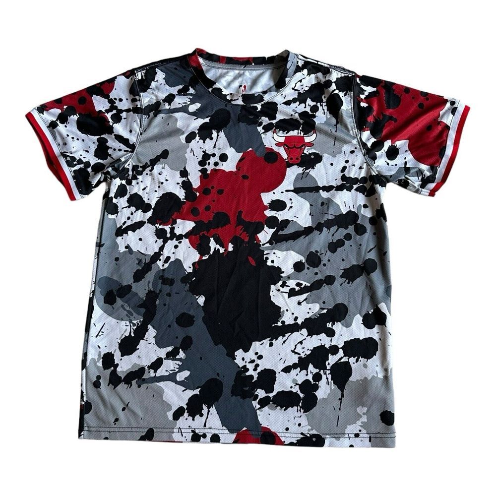NBA Youth Camuflaje Red Fanatics NBA‎ Chicago Bulls Short Sleeve Shirt Jersey XL
